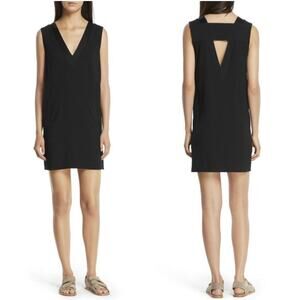 Rag & Bone Women's V-Neck Phoebe Shift Dress Pockets Sz 6 Little Black‎ dress